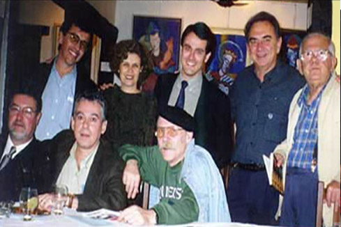 Com Branca Maria de Paula, Sérgio Valle, Luís Giffoni, Manoel Lobato, Aluísio Santiago, Carlos Herculano Lopes e Cunha de Leiradella, na Casa dos Contos, em 2000