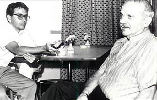 Com o compositor argentino Astor Piazzolla, em 1989-Foto Walmir Evangelista