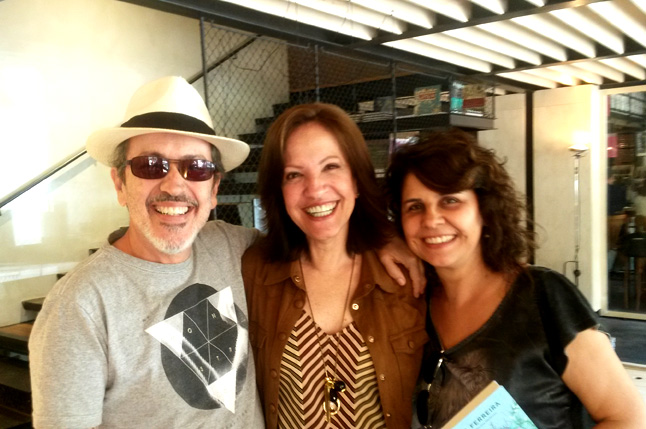 Com Leila Ferreira e Élen Márcia, na Livraria da Rua, 2019