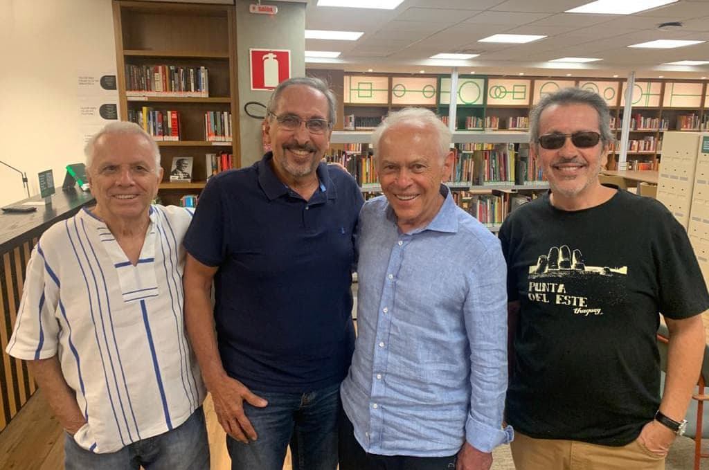 Com Hildebrando Pontes, Kouros Manadjeme e Lucas Mendes, em 05 de abril de 2023 - Foto: João Barile